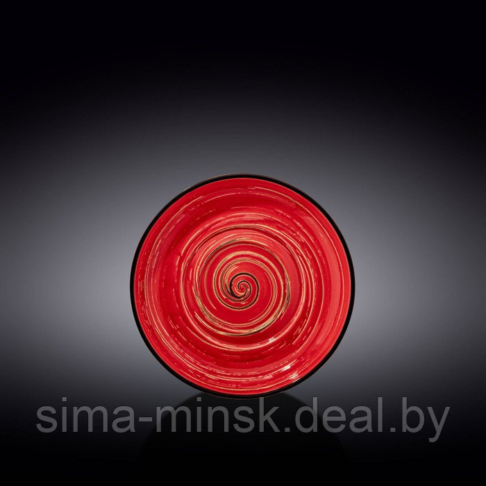 Блюдце универсальное Wilmax Spiral, d=16 см, цвет красный