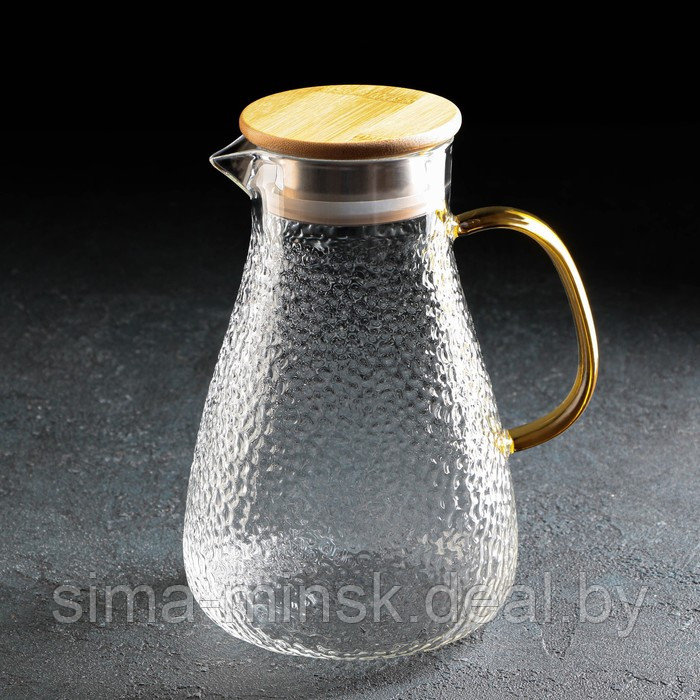 Набор питьевой из стекла Magistro «Эко. Сара», 5 предметов: кувшин 1,8 л, 4 кружки 300 мл - фото 3 - id-p203572171