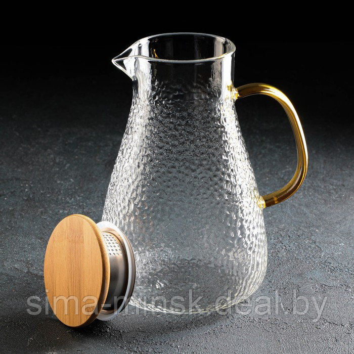 Набор питьевой из стекла Magistro «Эко. Сара», 5 предметов: кувшин 1,8 л, 4 кружки 300 мл - фото 4 - id-p203572171