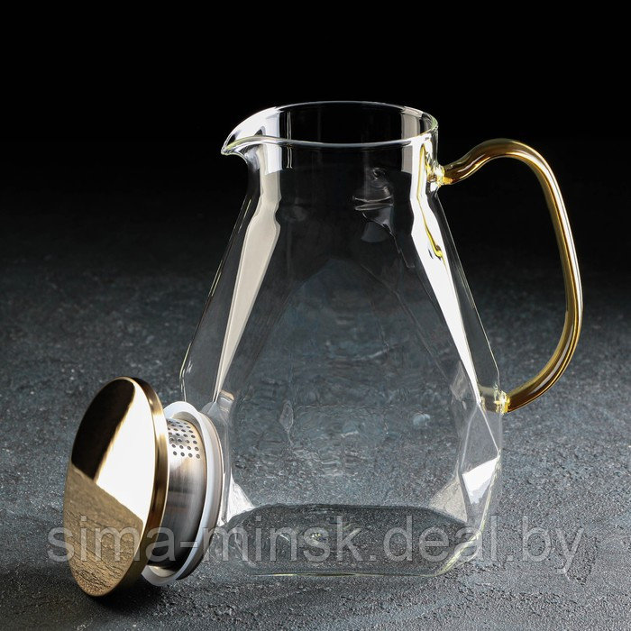 Набор питьевой из стекла Magistro «Льдинка», 5 предметов: кувшин 1,6 л, 4 кружки 300 мл, цвет прозрачный - фото 4 - id-p203572172