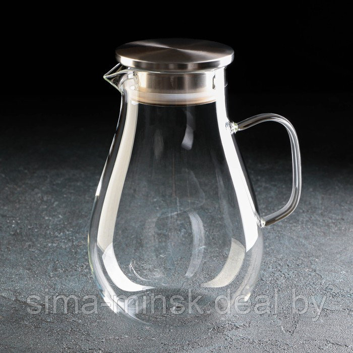 Набор питьевой из стекла Magistro «Стиль», 5 предметов: кувшин 1,8 л, 4 кружки 300 мл - фото 3 - id-p203572176