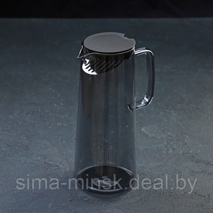 Набор питьевой из стекла Magistro «Дарк», 5 предметов: кувшин 1,35 л, 4 стакана 320 мл, цвет тёмно-серый - фото 3 - id-p203572177