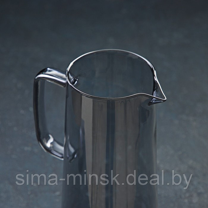 Набор питьевой из стекла Magistro «Дарк», 5 предметов: кувшин 1,35 л, 4 стакана 320 мл, цвет тёмно-серый - фото 5 - id-p203572177