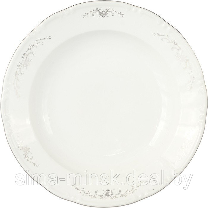 Блюдо глубокое Constance, декор «Серый орнамент, отводка платина», 31 см - фото 1 - id-p203570166