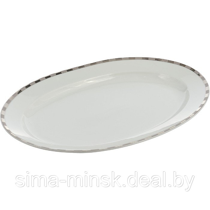 Блюдо овальное Opal, декор «Платиновые пластинки», 32 см - фото 1 - id-p203570208