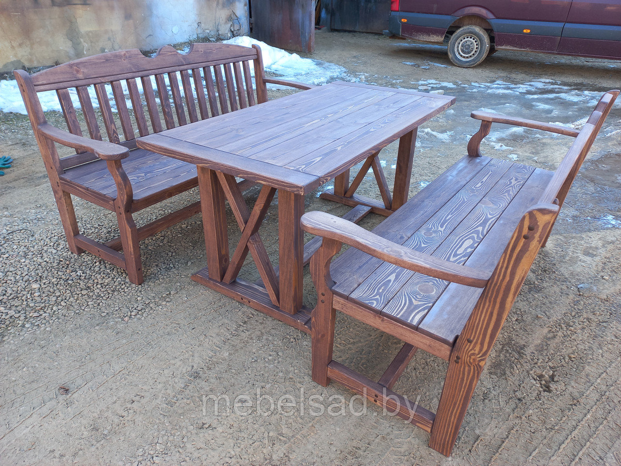 Набор садовый и банный  из натурального дерева "Прованс Эко Премиум №3"  1,8 метра 3 предметов