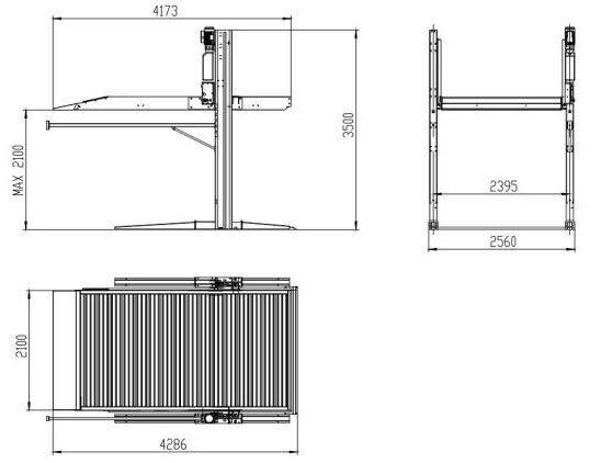 KraftWell KRWF3P Парковка двухстоечная, г/п 3000 кг. - фото 2 - id-p163948164