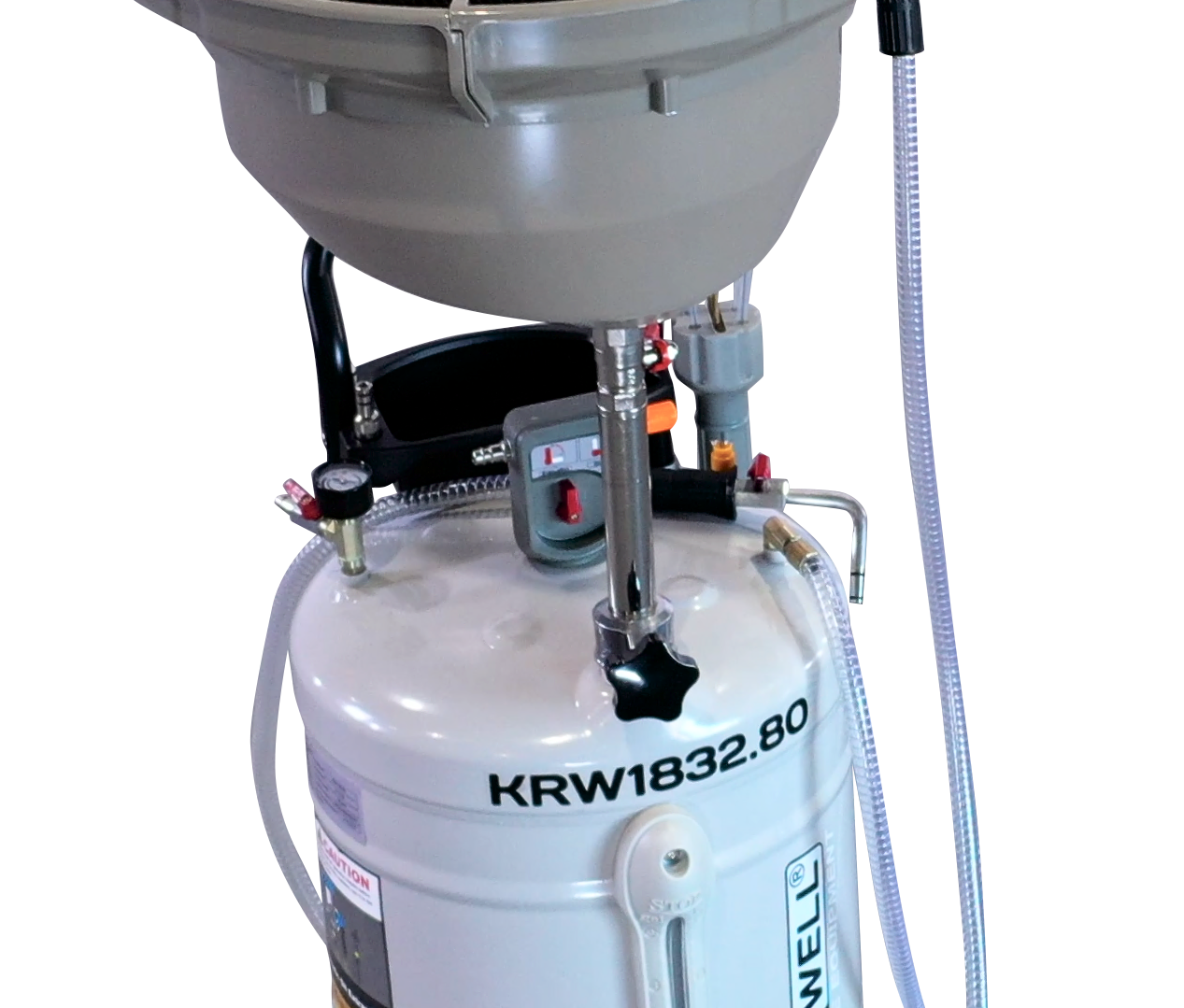 KraftWell KRW1832.80 Установка для слива и откачки масла/антифриза с круглой подъемной ванной, мобильная - фото 3 - id-p163948554