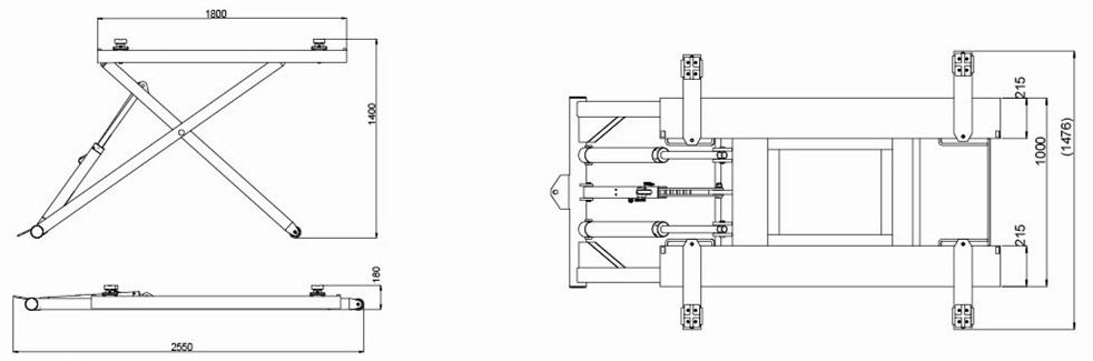 KraftWell KRW2.7 Подъемник ножничный г/п 2700 кг. мобильный - фото 2 - id-p163948658