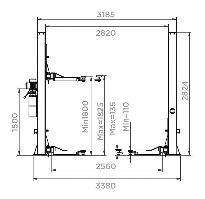 KraftWell KRW3DLM/220 Подъемник двухстоечный г/п 3200 кг. электрогидравлический - фото 2 - id-p203446981