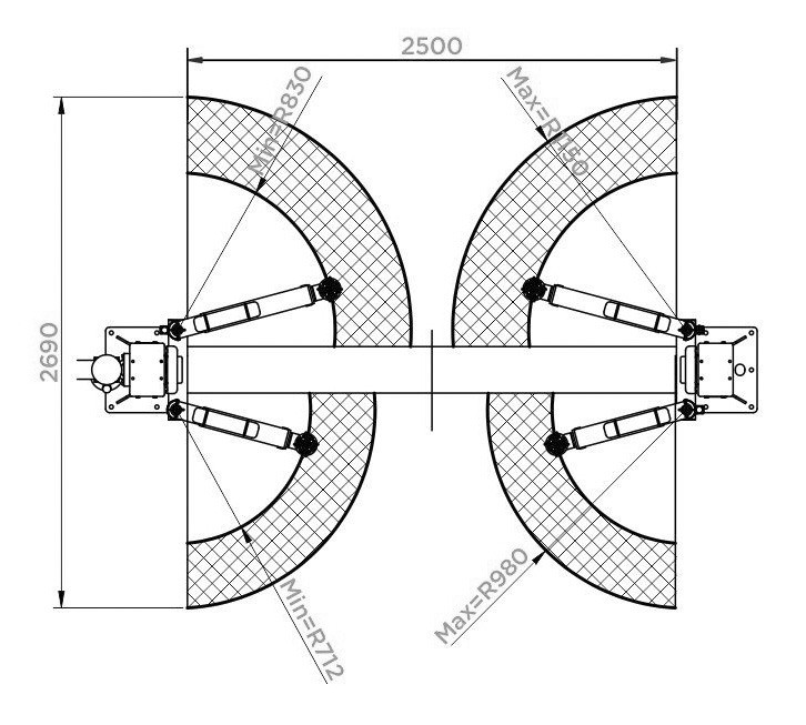 KraftWell KRW3DLM/220 Подъемник двухстоечный г/п 3200 кг. электрогидравлический - фото 3 - id-p203446981