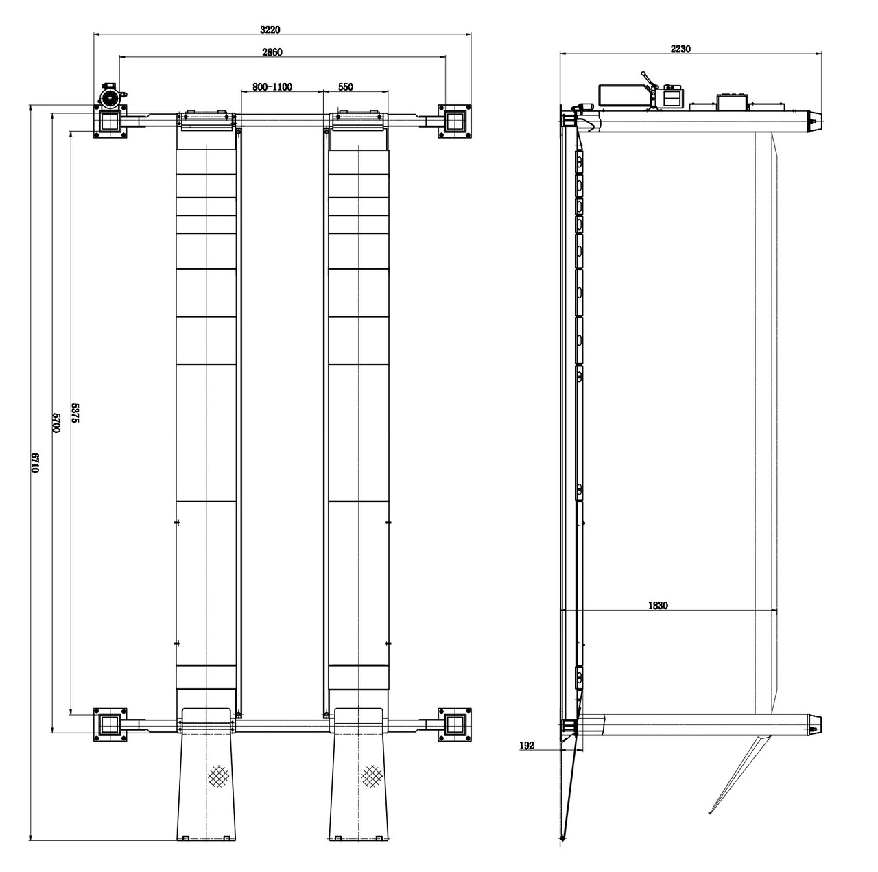 KraftWell KRW450AT Подъемник четырехстоечный г/п 4500 кг. платформы для сход-развала - фото 2 - id-p163948788