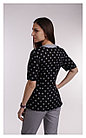 Медицинская женская блуза (с отделкой, принт горошек), фото 2