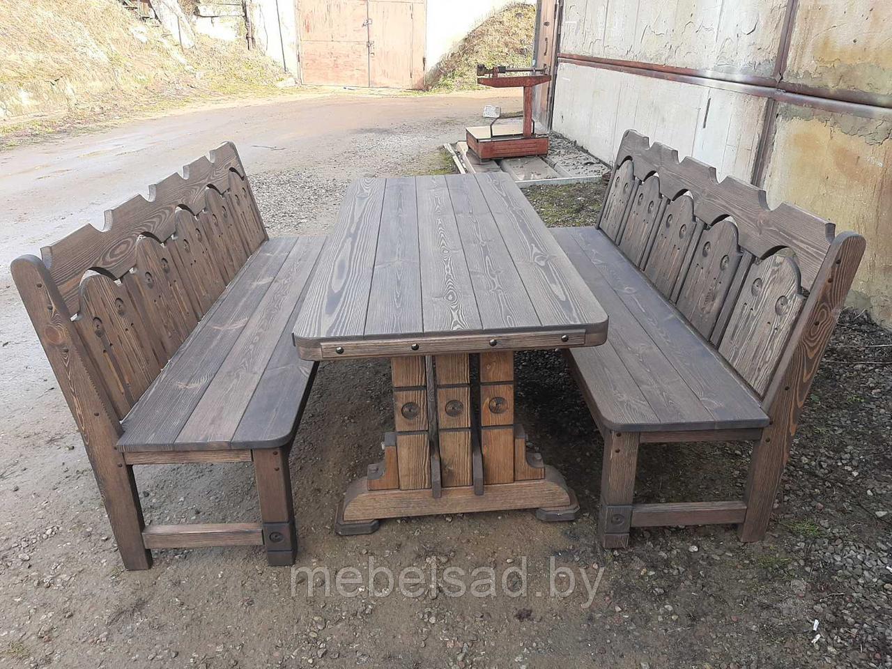 Набор садовый и банный  деревянный "Машека Знатный №2"  2 метра 3 предмета