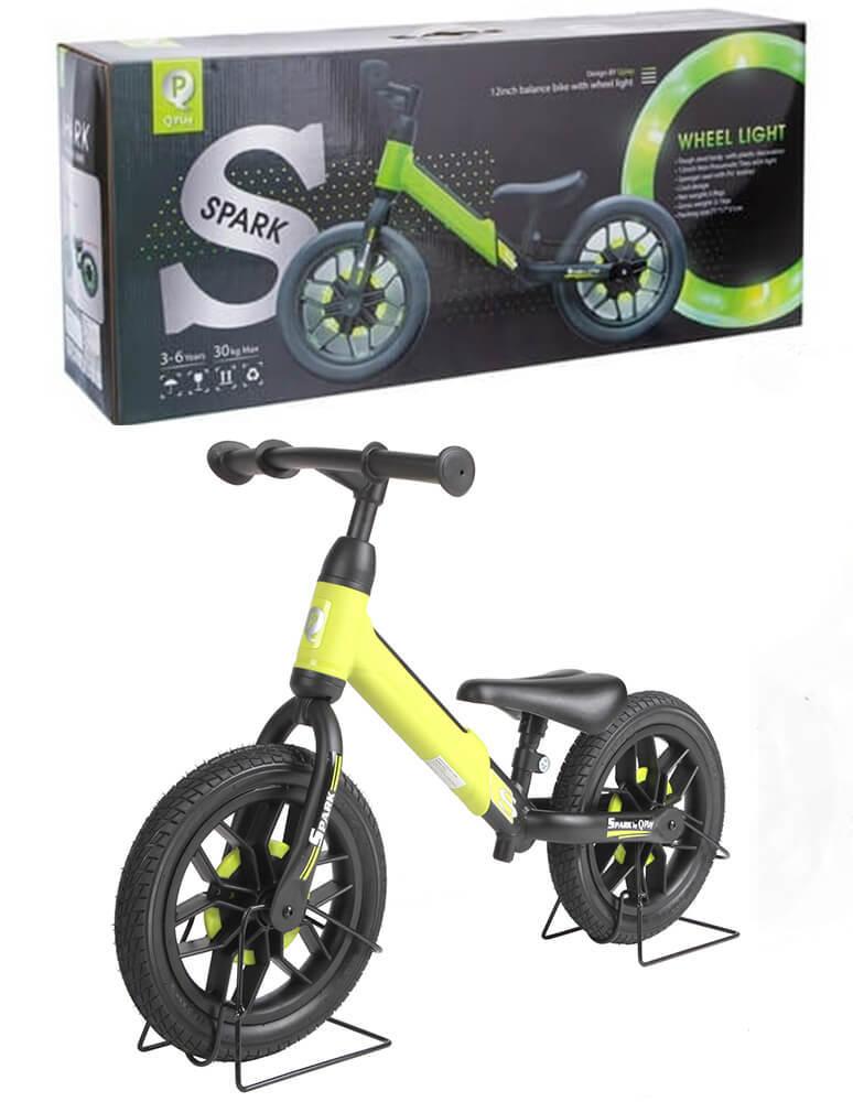 Беговел светящийся Qplay Spark Balance Bike зеленый - фото 1 - id-p173417216