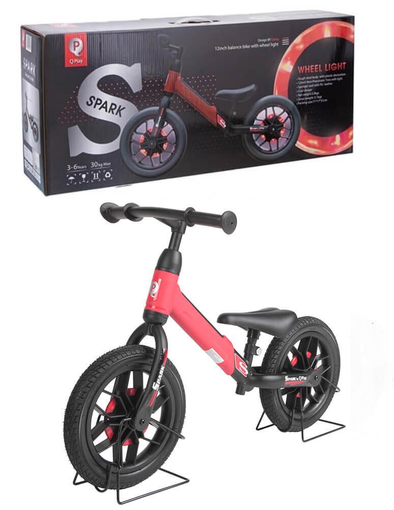 Беговел светящийся Qplay Spark Balance Bike красный - фото 1 - id-p173417218