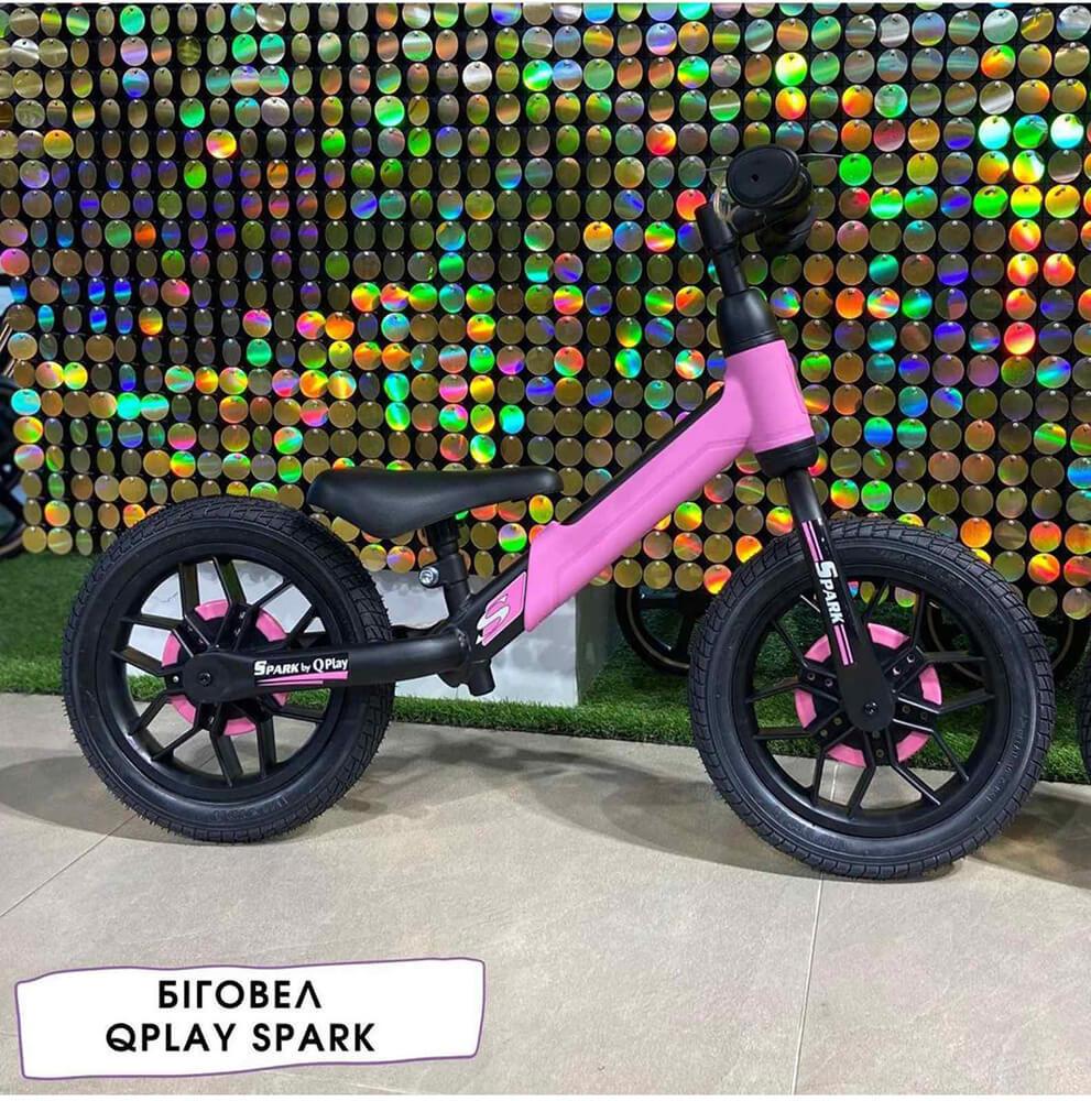 Беговел светящийся Qplay Spark Balance Bike розовый - фото 2 - id-p173417219