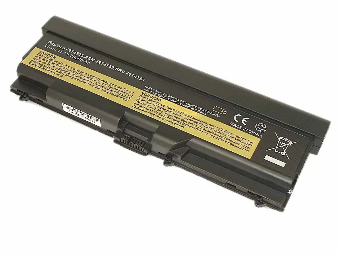 Аккумулятор (батарея) для ноутбука Lenovo ThinkPad T410 (42T4235) 7800мАч, 11.1В, черный (OEM) - фото 1 - id-p203606692