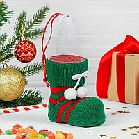 Конфетница "Сапожок", красный, зелёный