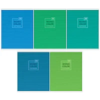 Тетрадь "Моноколор. Blue&Green", А5, 96 листов, линейка, ассорти