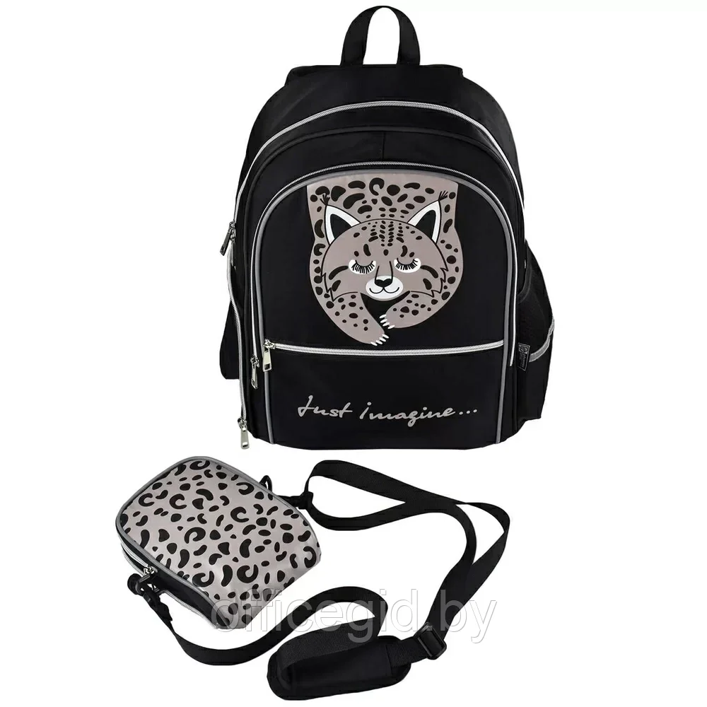 Рюкзак школьный "Рысь", черный - фото 3 - id-p203608811