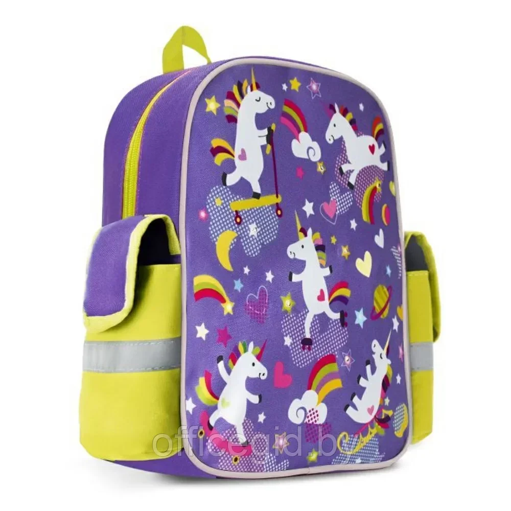 Рюкзак школьный "Единорожки и радуга", фиолетовый - фото 1 - id-p203608990