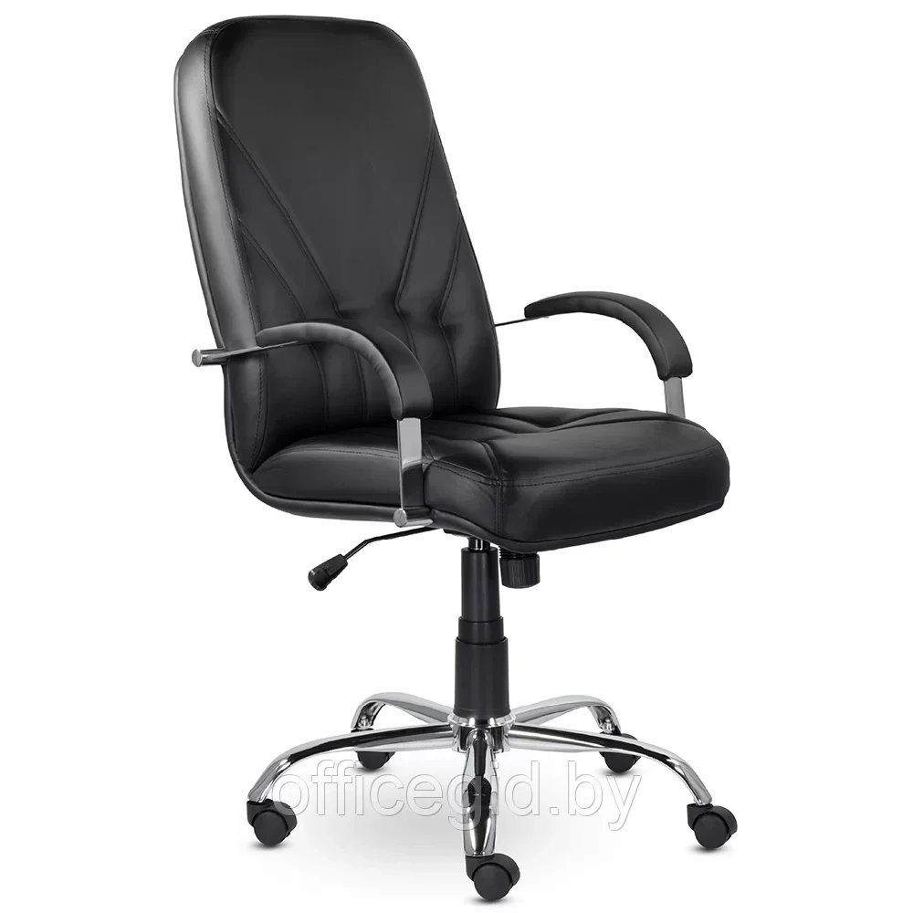Кресло для руководителя "UTFC Комо В", хром, кожзам Z-11, черный - фото 1 - id-p203609010