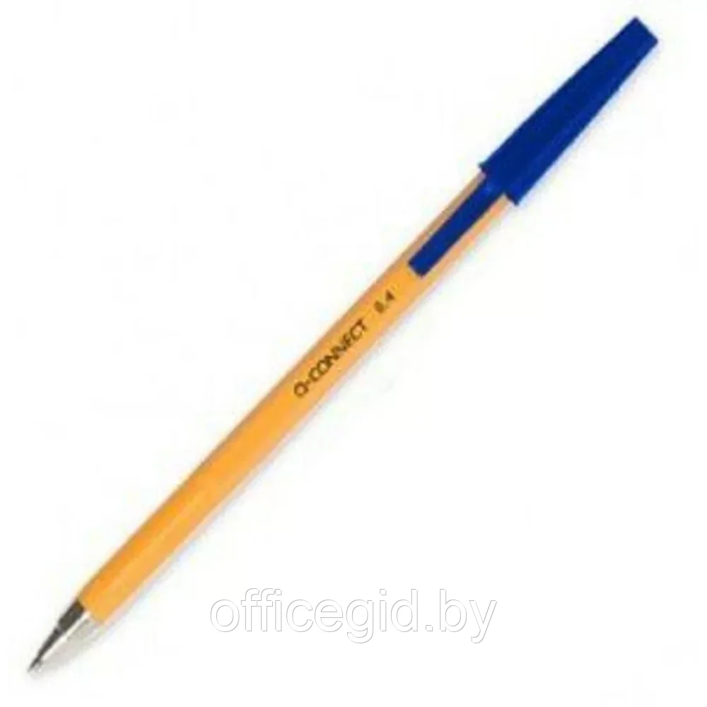 Ручка шариковая "Q-Connect", 0.4 мм, желтый, синий, стерж. синий - фото 1 - id-p203609026