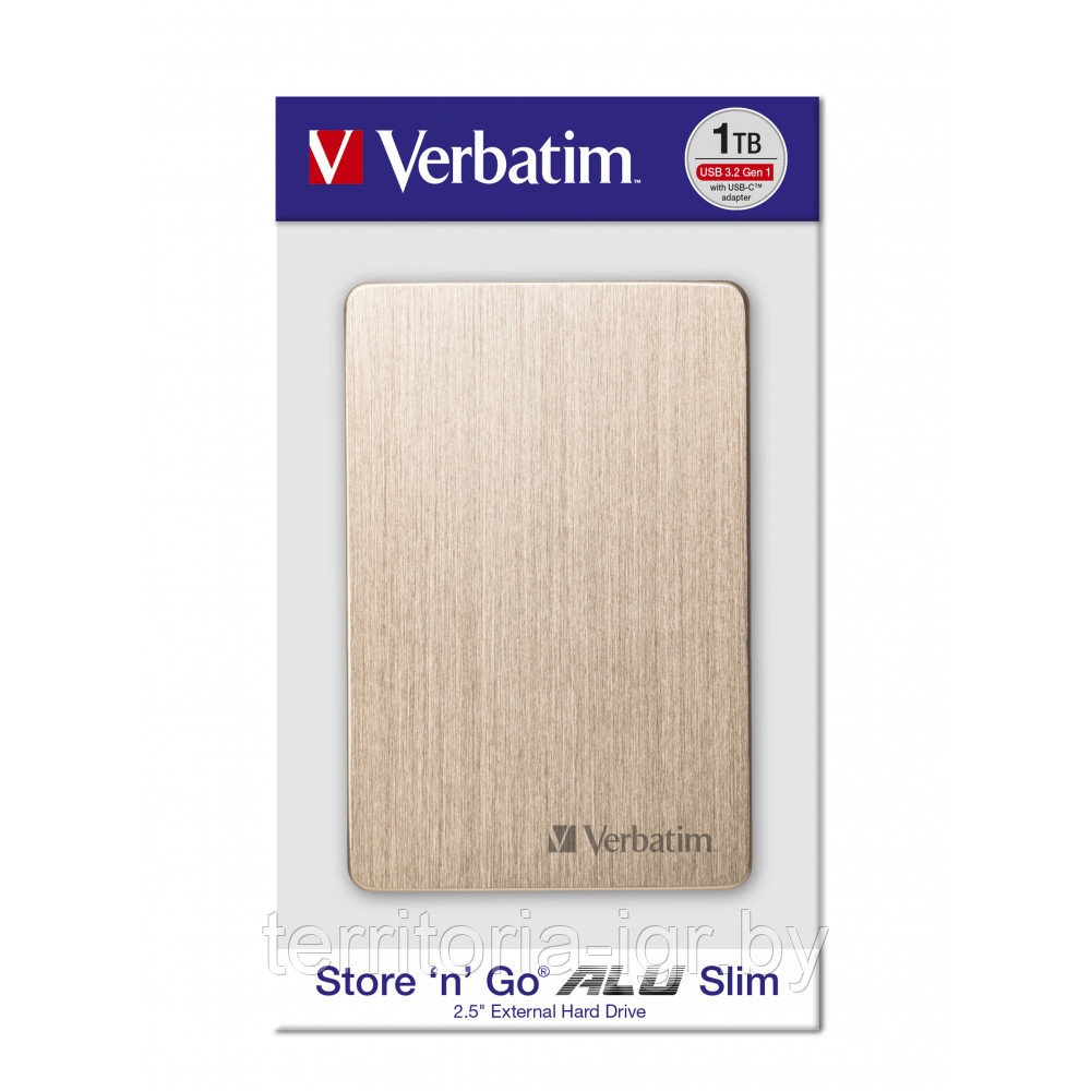 Внешний жесткий диск Store 'n' Go USB 3.2 1 Тб золото Verbatim