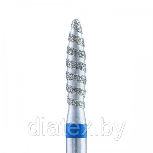 Кристалл, Алмазная фреза (пламя закругл. торнадо), D2,3, L100, средняя, 866.104.263.100.023Т