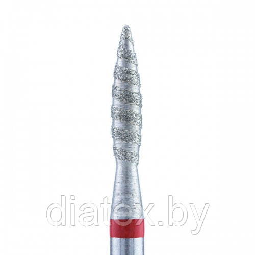 Кристалл, Алмазная фреза (пламя острое торнадо), D2,1, L100, мягкая, 856.104.243.100.021Т