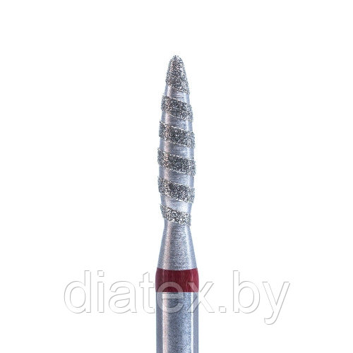 Кристалл, Алмазная фреза (пламя закругл. торнадо), D2,1, L100, мягкая, 856.104.263.100.021Т