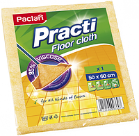 Тряпка для мытья пола 50х60см, 200 г/м2, вискоза (ИПП) оранжевые, PACLAN Practi Floor cloth ЦЕНА БЕЗ НДС