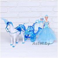 Каретой с куклой и лошадью (На батарейках) 227A (свет, движение)