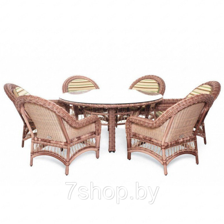 Комплект садовой мебели CHELSEA с круглым столом, коричневый - фото 3 - id-p179438874