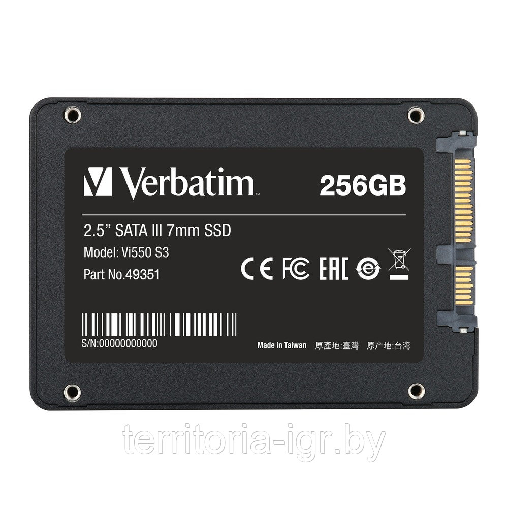 SSD-накопитель Vi550 S3 SATA III SSD 256GB Verbatim - фото 1 - id-p203638524