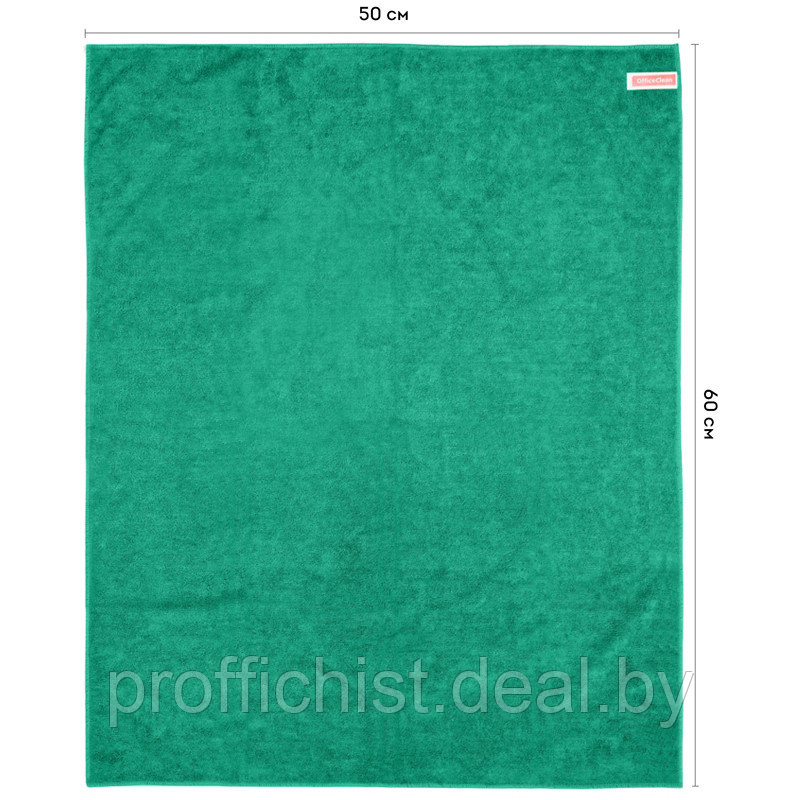 Тряпка для мытья пола OfficeClean "Премиум" зеленая, микрофибра, 50*60см, индивид. упаковка Цена без НДС - фото 2 - id-p203640358