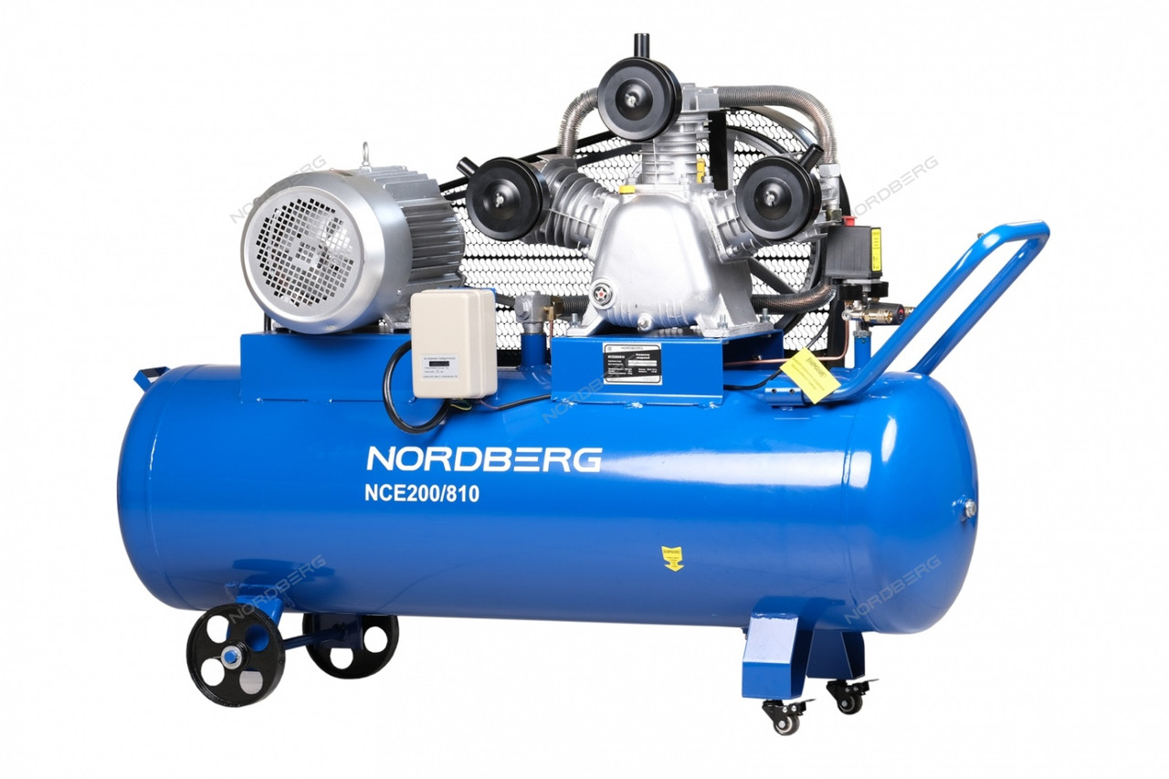 Поршневые компрессоры NORDBERG NORDBERG КОМПРЕССОР NCE200/810 3-х поршн., ременной, чугунная головка, 380В, - фото 1 - id-p203643113