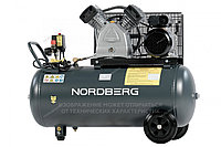 Поршневые компрессоры NORDBERG Компрессор поршневой с ременной передачей NORDBERG NCP100/500 (380В, ресив.