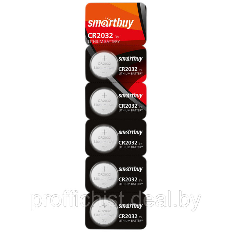 Батарейка SmartBuy CR2032 литиевая, BC5 ЦЕНА БЕЗ НДС