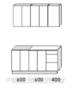 Кухня Оля 1.6 ДСП дуб сонома светлый - фото 2 - id-p35004840