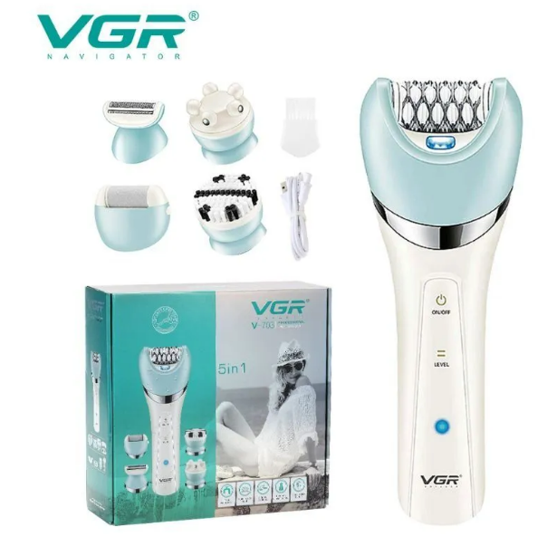 Профессиональный женский эпилятор VGR V-703 VOYAGER PROFESSIONAL LADY CARE SET / водонепроницаемый триммер 5 в - фото 2 - id-p203670094