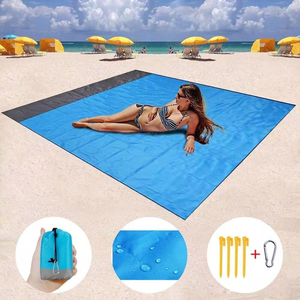 Пляжный водоотталкивающий коврик 210х200 см. / Покрывало - подстилка для пляжа и пикника анти-песок - фото 8 - id-p203673509