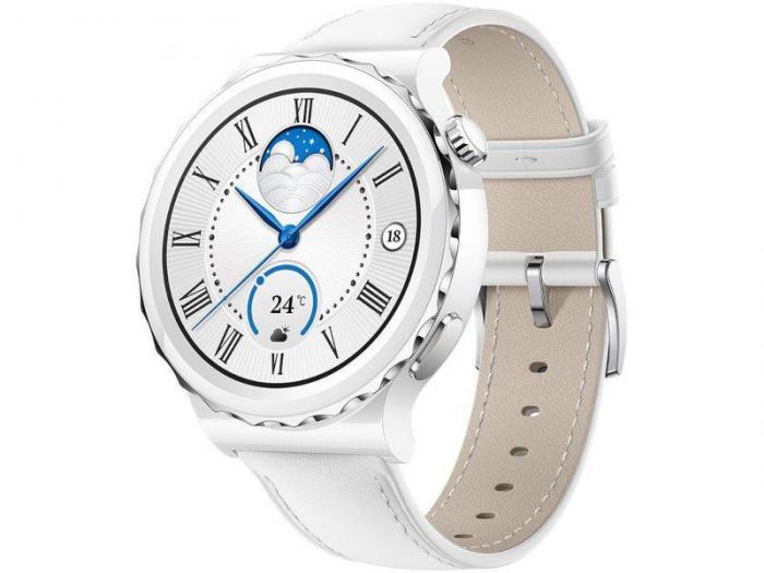 Huawei Watch GT 3 Pro Frigga-B19V White Leather Strap 55028857 / 55028858 - фото 1 - id-p203310975