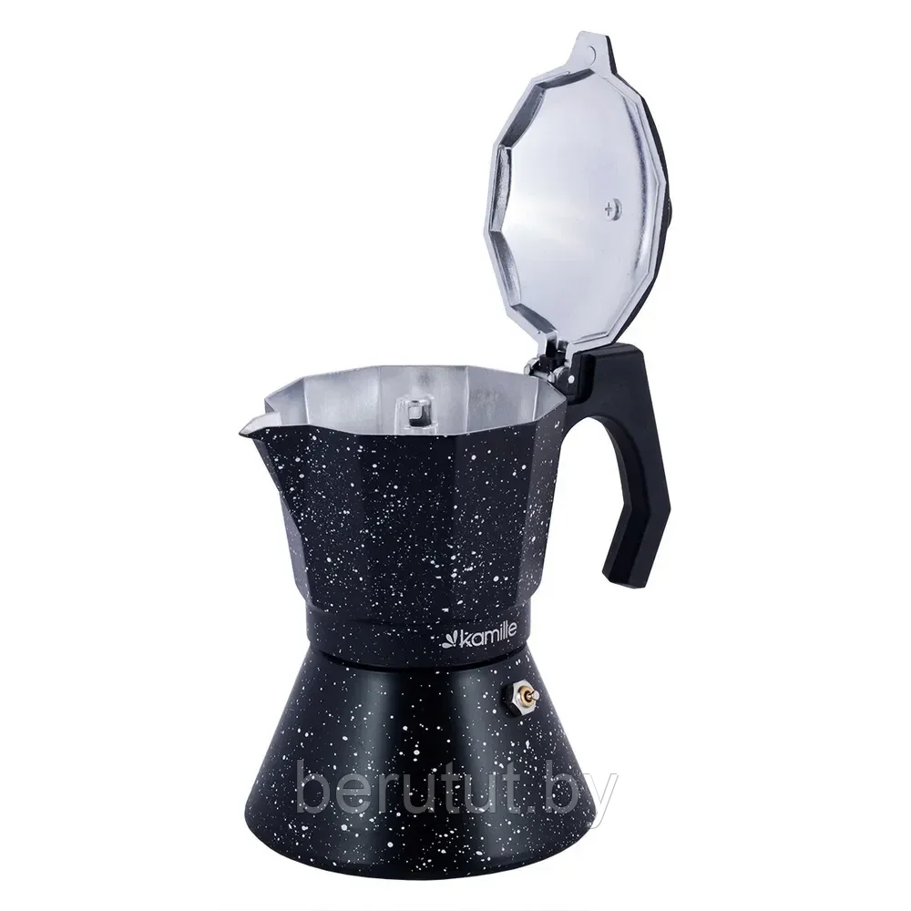 Гейзерная кофеварка алюминиевая 300 мл для всех типов плит Kamille - фото 2 - id-p203673512