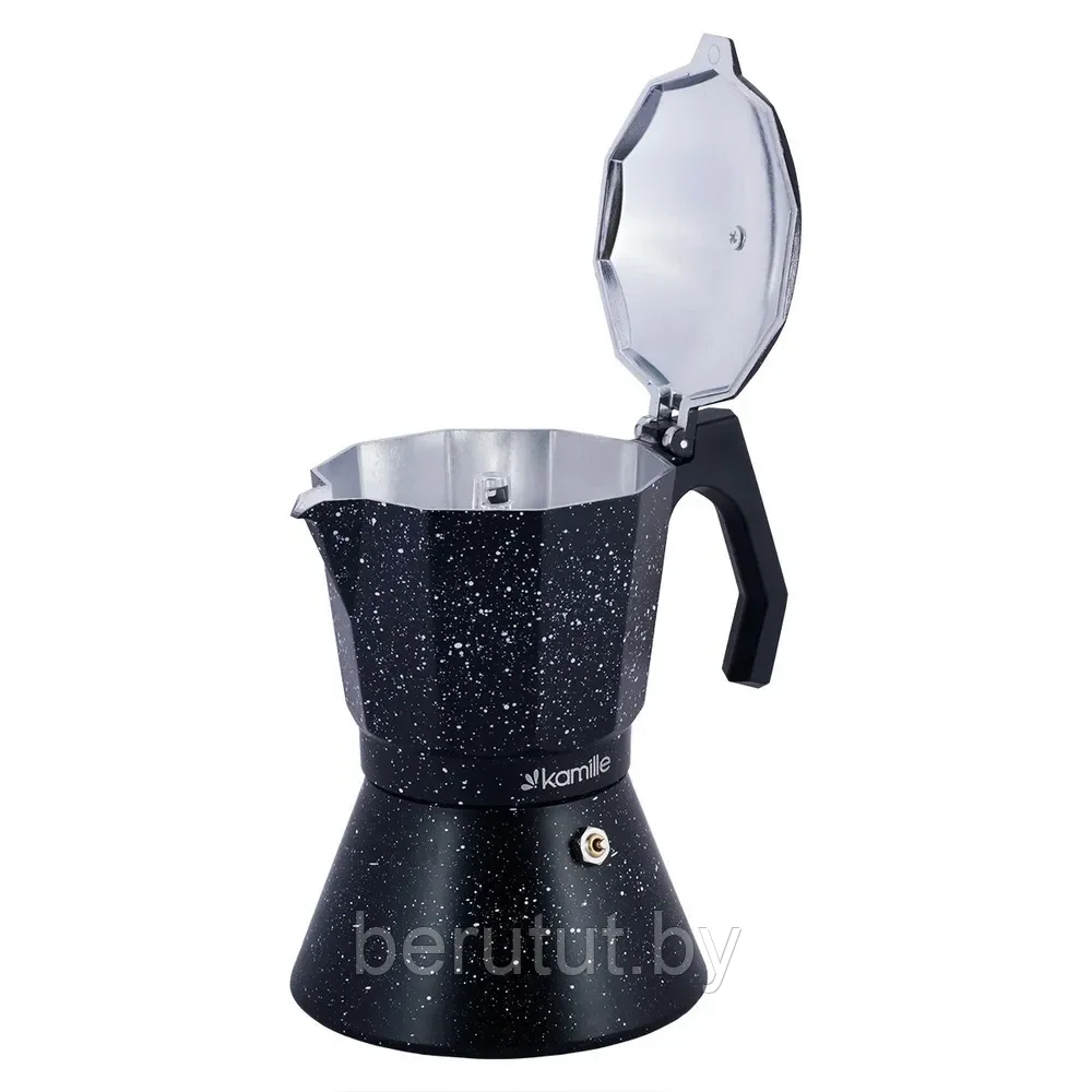 Гейзерная кофеварка алюминиевая 450 мл для всех типов плит Kamille - фото 4 - id-p203673585