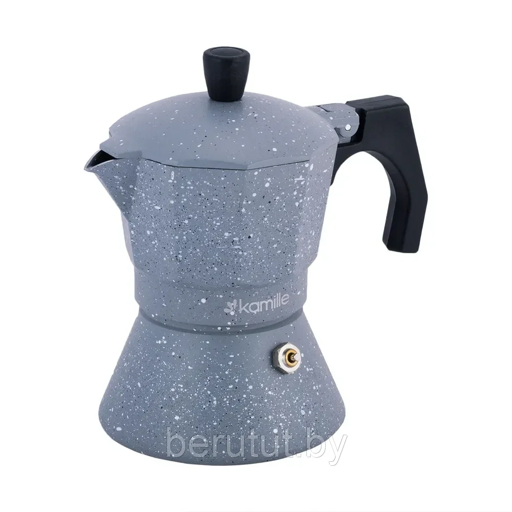 Гейзерная кофеварка алюминиевая 150 мл для всех типов плит Kamille - фото 2 - id-p203673884