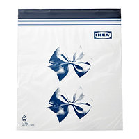 IKEA/  ИСТАД  пакет закрывающийся, 1 л, с рисунком/синий 25 шт