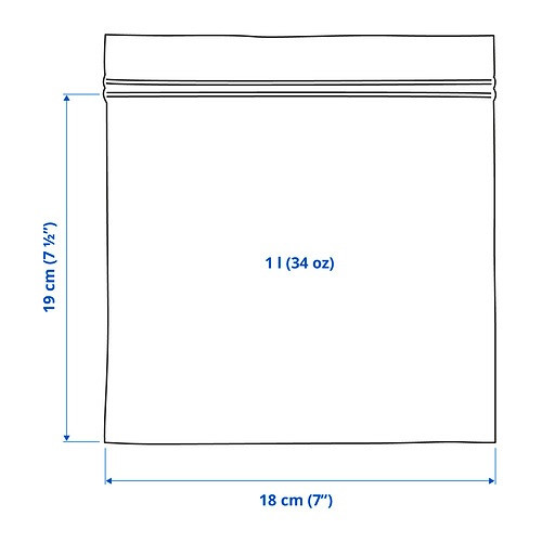 IKEA/ ИСТАД пакет закрывающийся, 1 л, с рисунком/синий 25 шт - фото 5 - id-p203673908