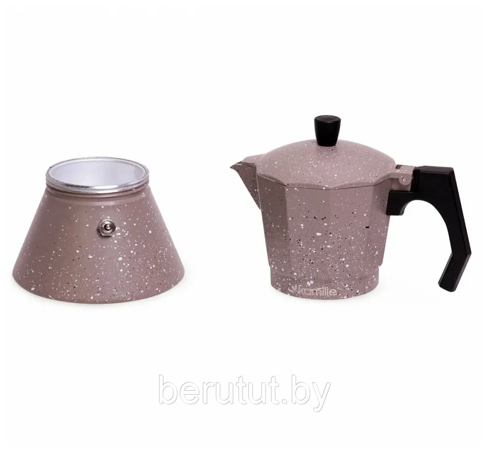 Гейзерная кофеварка алюминиевая 450 мл для всех типов плит Kamille - фото 3 - id-p203673941